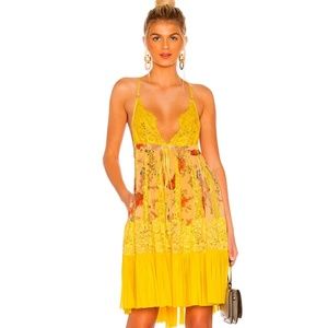 WE ARE HAH Too Far Gone dress. Color Lemon. Size Medium/Large